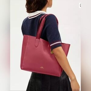 Coach Pebbled Leather Pink Derby Tote Bag